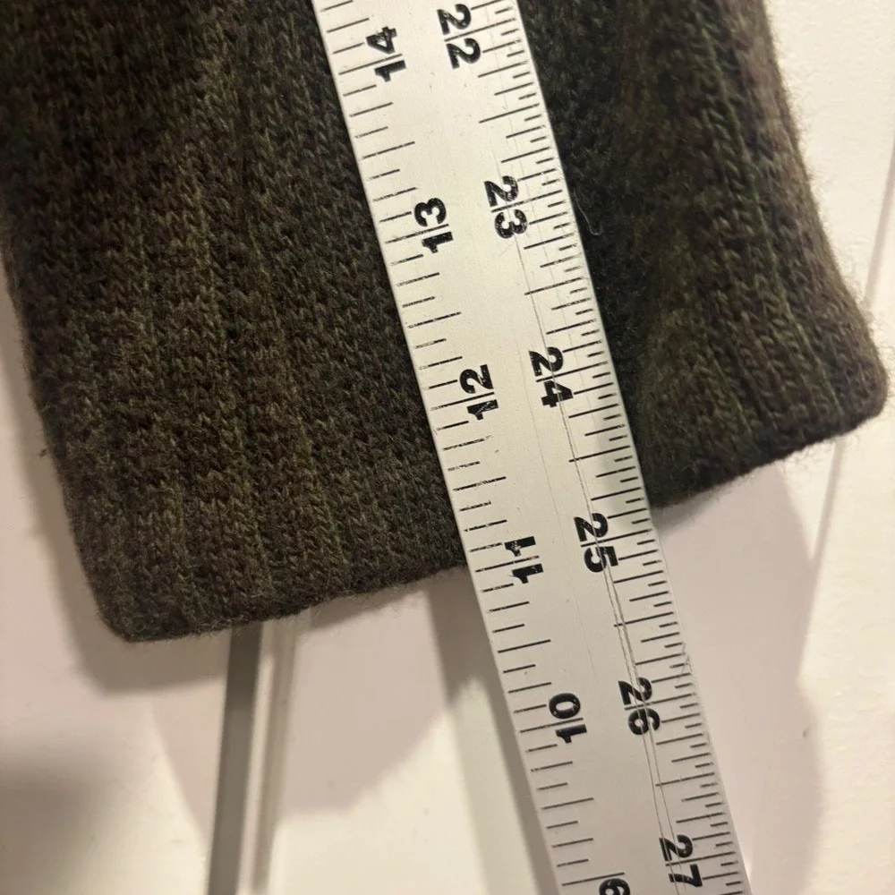 Lauren Ralph Lauren Mens Plaid Cardigan Sweater Olive Green Wool Cashmere Large